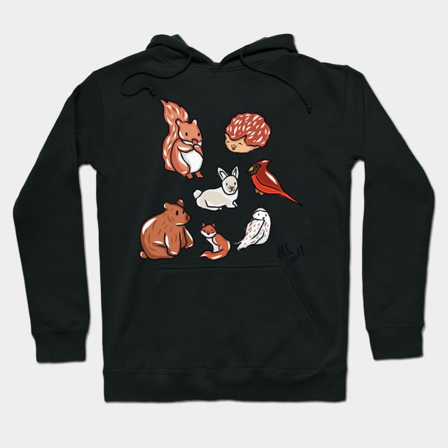 Winter Animals Sticker Pack Hoodie by Thedisc0panda